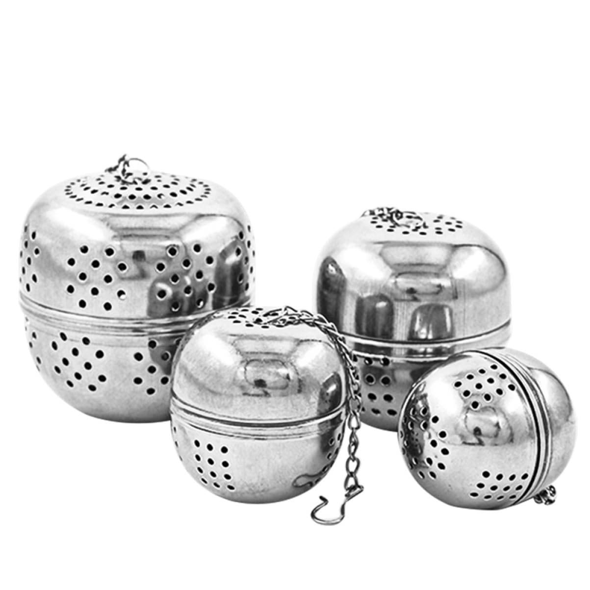 Mobestech 4Pcs Stainless Steel Tea Mesh Strainer Multi Purpose Infuser Balls for Hot Pot Seasoning Loose Leaf Tea Easy to Clean Disassemble Uniform Filtering Hook Chain Design