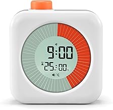 BlueSwan 60 Minutes Digital Visual Timer with LCD Display with Timer, Clock and Alarm Function, for Home, Kitchen, Bathroom, Bathroom, School, White
