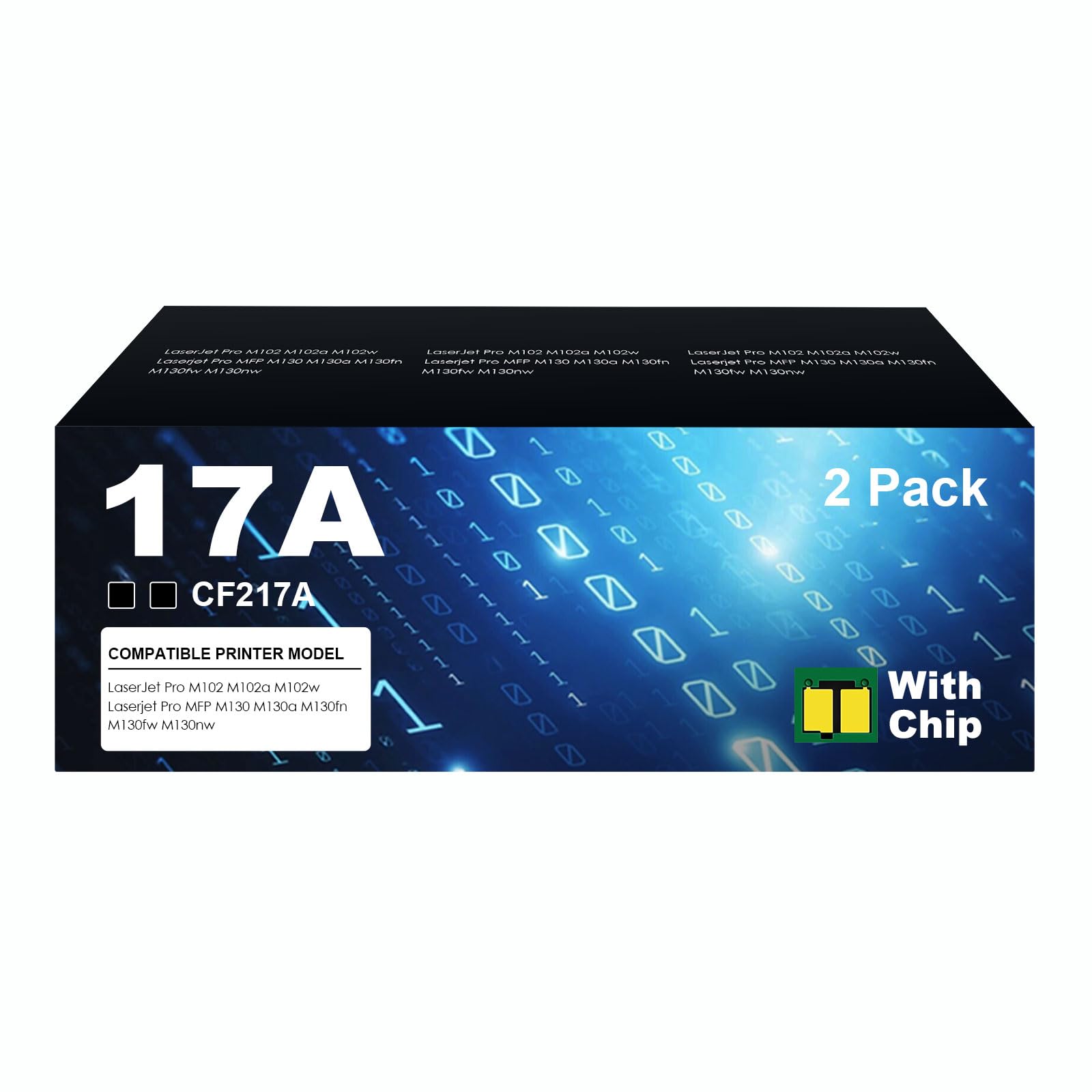 17A wkład z tonerem zamiennik do HP 17A 17 X CF217A CF217X LaserJet Pro M102a M102W MFP M130a M130fn M130fw M130nw - 2 sztuki czarny (z chipem)