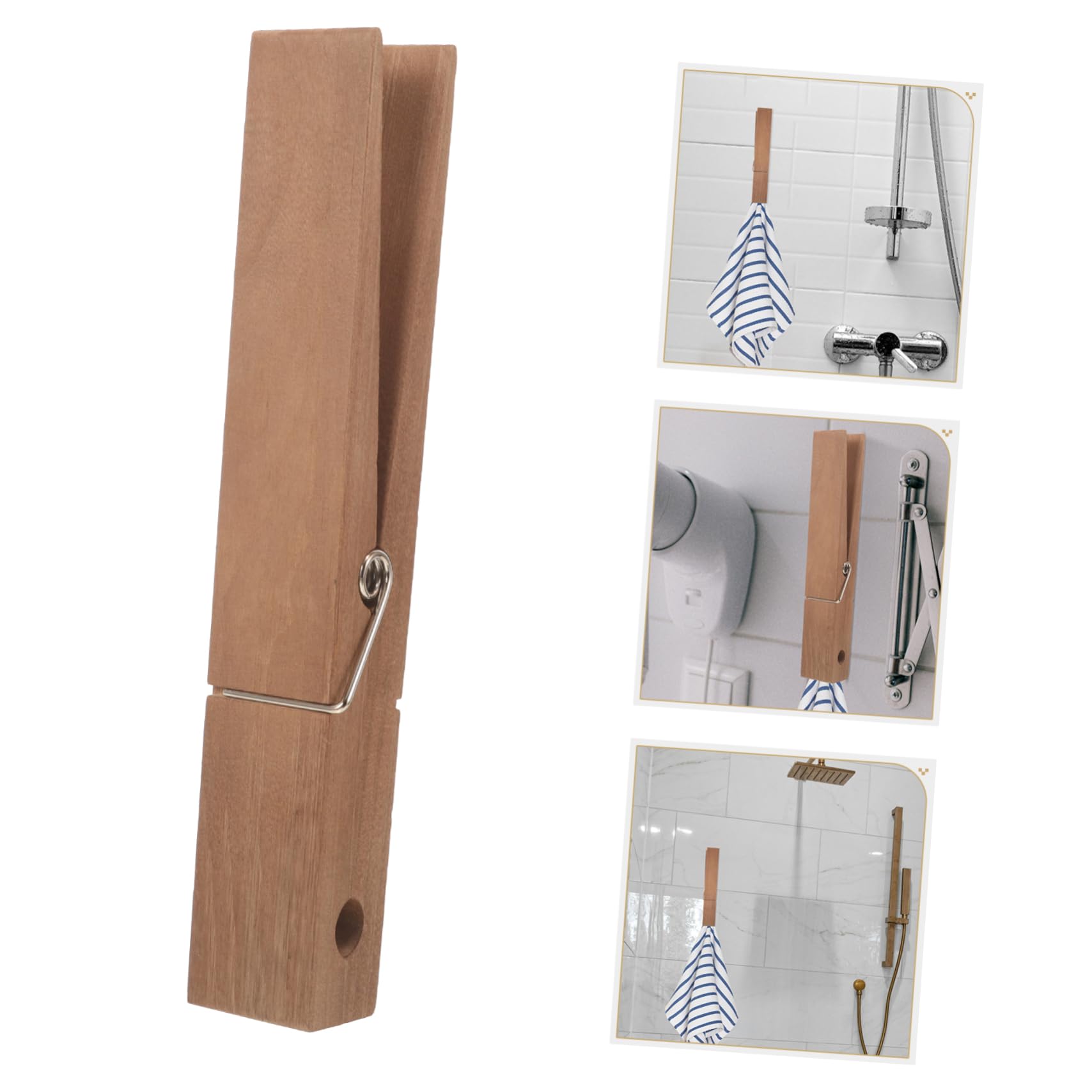 TOPBATHY 5 Mollette Giganti Per Il Bagno Resistenti Mollette in Legno Per Asciugamani
