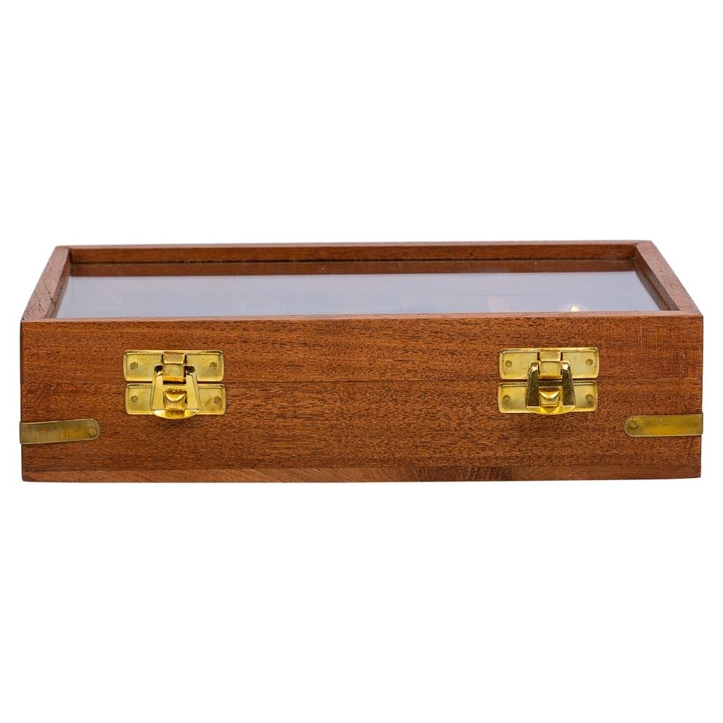 Juego 3/1 (dados+Dominó+cartas) en caja de madera marrón 15.5x12.75x5