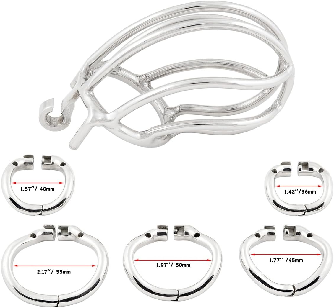 TERNENCE Male Chastity Device Ergonomic Design Stainless Steel Hinged Ring Male Cock Cage Adult Game Sex Toy T2245 45mm