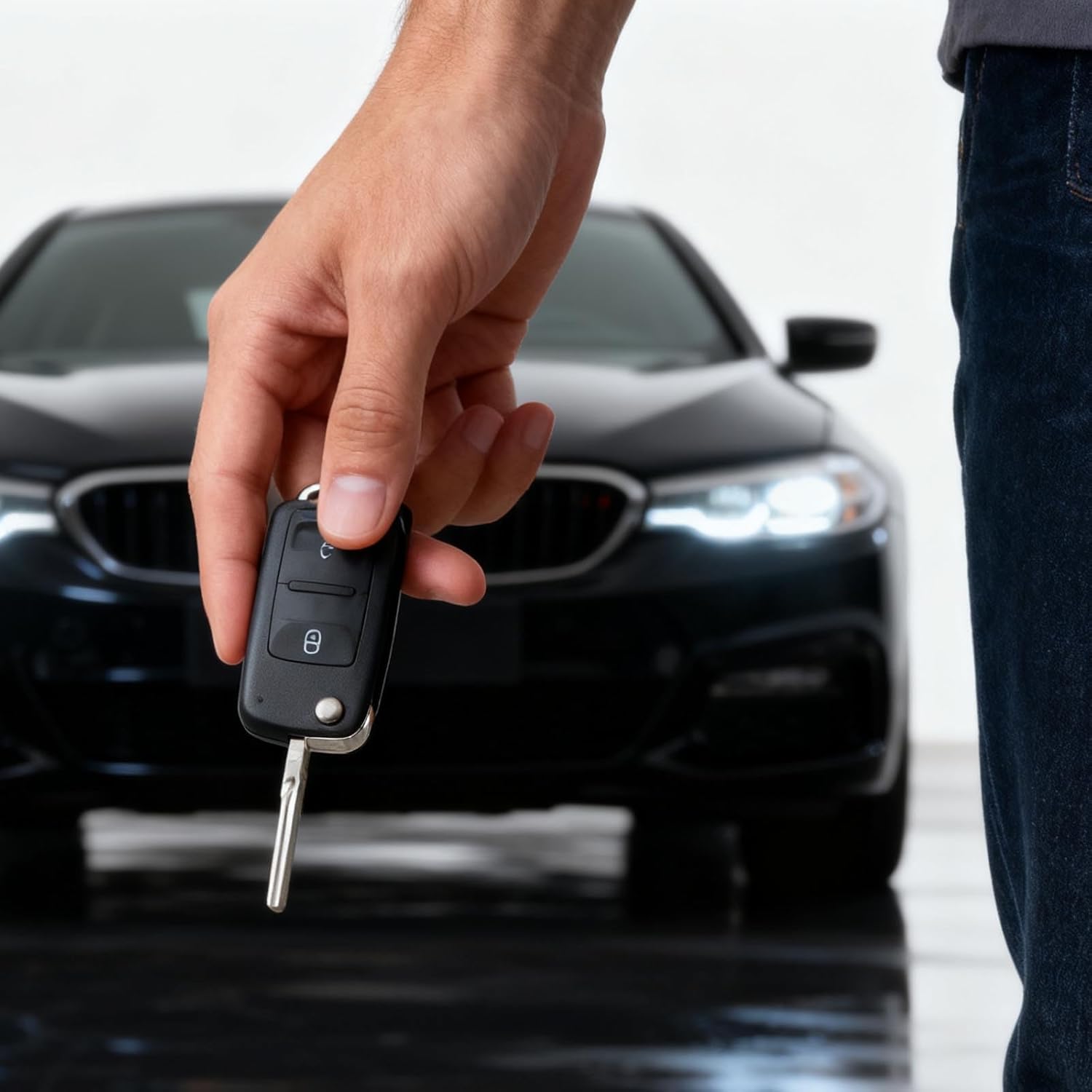 2-Buttons Car Key Fob for VW Volkswagen Fits For Amarok,Transporter T4 T5 T6,Polo,Golf,Bora-CR2032 Battery & Pin Removal Tool Included