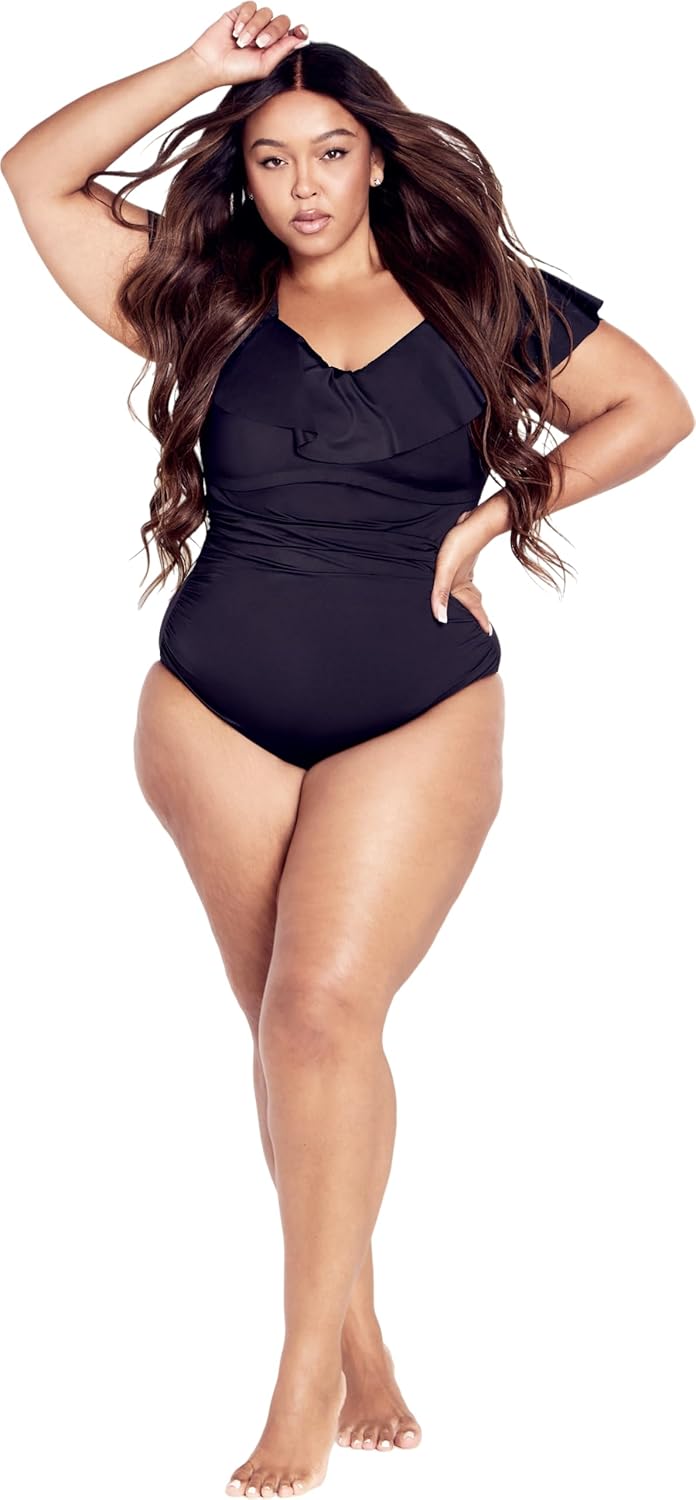 City Chic Women's Plus Size Ingrid Ruffle 1 Piece