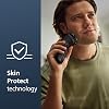 Philips Norelco Afeitadora 3900 Series, Uso Seco y Mojado, Protector de Cuchillas, Estuche de Viaje, Base de Carga, Azul Tormenta, Modelo S3341/92 4
