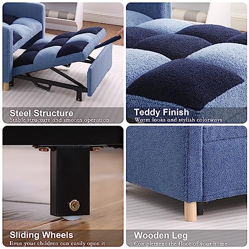 Sillón Convertible Plegable Azul miniatura 4