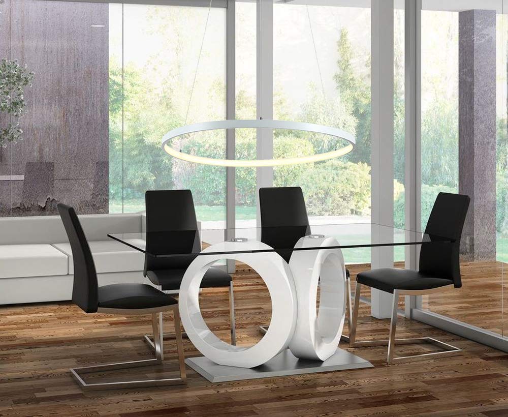 Lámpara colgante LED Moderna, lámpara contemporánea para iluminación Interior, 3 anillos, Blanca, 40 cm, 60 cm, 80 cm, cómoda