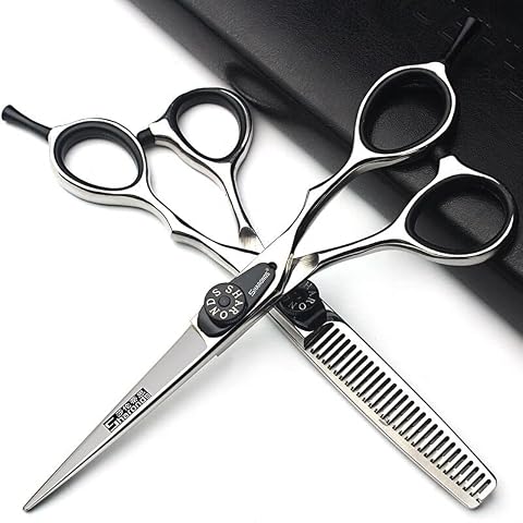 Japoński laser 440C 5,5/6", profesjonalny zestaw fryzjerski do strzyżenia włosów (14,5 cm), czarny