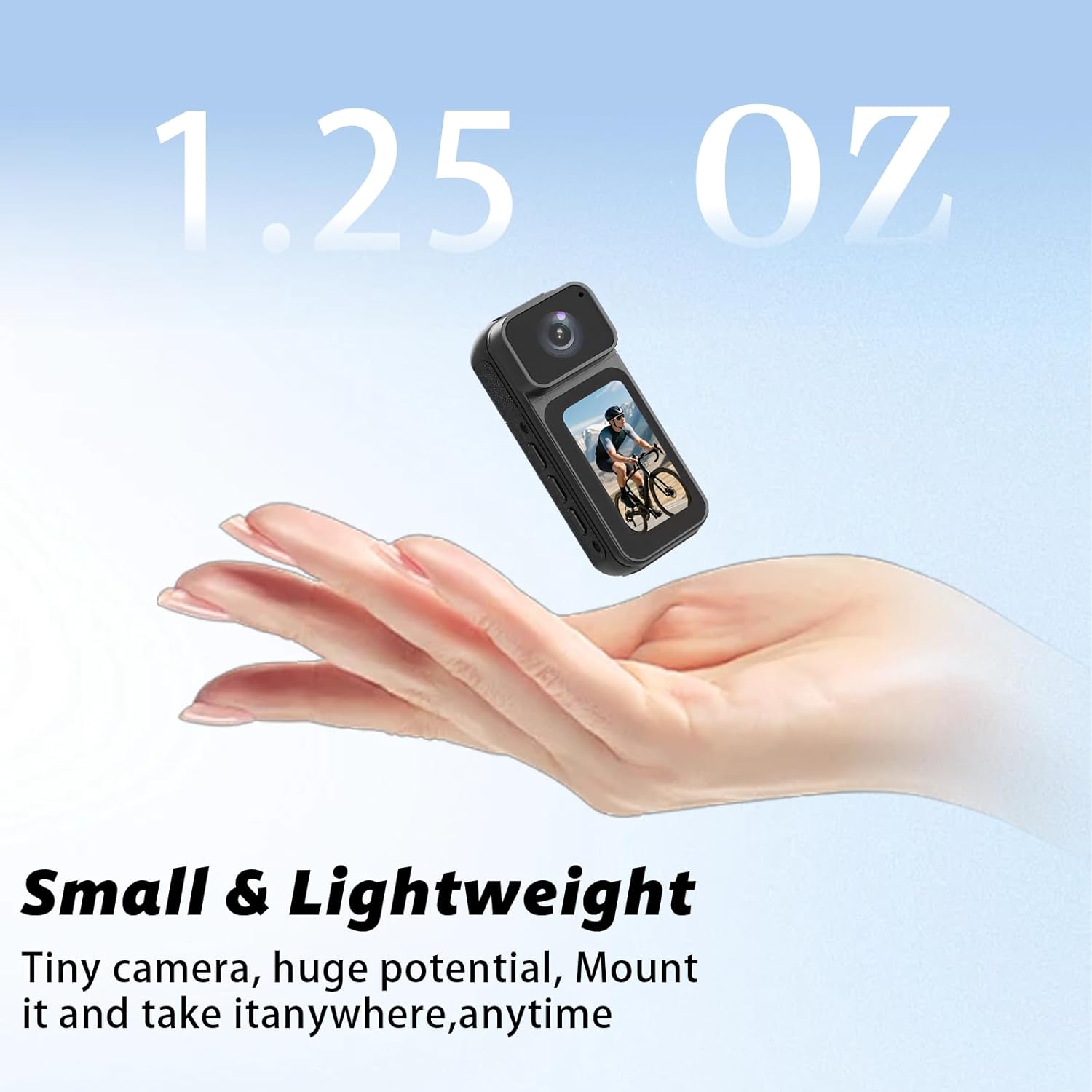 1080P Mini Body Camera 32GB, Thumb Size Wearable Camera, Portable Action Cam with Audio Video Recording, Hands-Free POV for Sports, Travel, Pet Walking