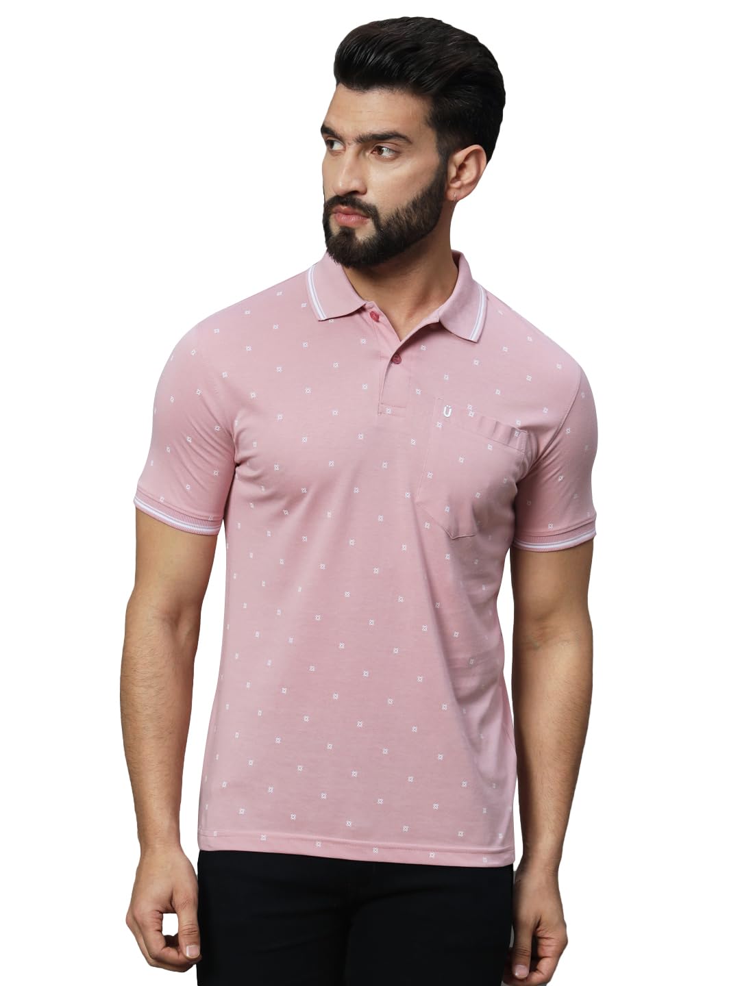 uniberry Men's Printed Cotton Blend Half Sleeves Polo T-Shirt Has A Pocket On chest-MT6-ON_XXL Onion-picture-31