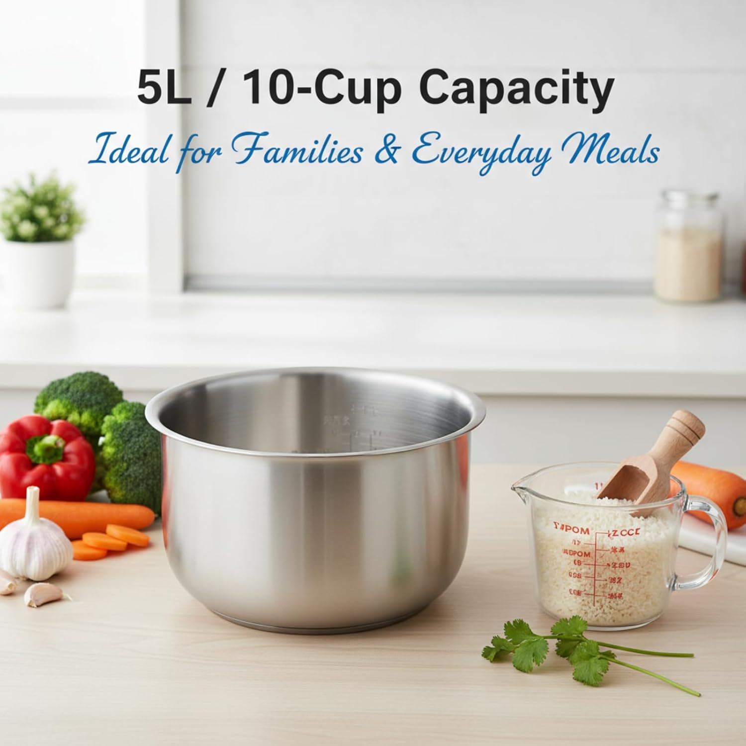 5L / 10-Cup 316 Stainless Steel Inner Pot Compatible with Zojirushi NS-YMH18, Fits B334/B338 Rice Cooker Bowl, Heavy-Duty Replacement Stainless Liner