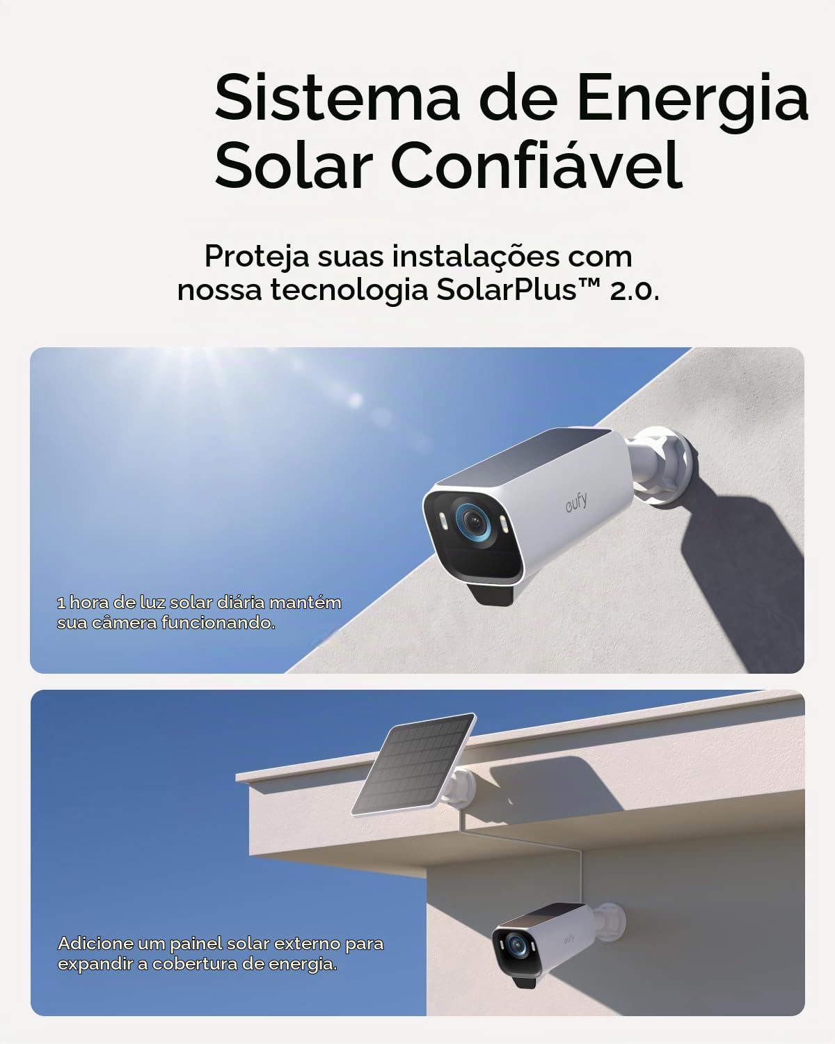 防犯カメラ eufyCam S3 Pro Add-On + Solar Panel (3W) eufy Security Câmera complementar eufyCam S3 Pro, câmera solar