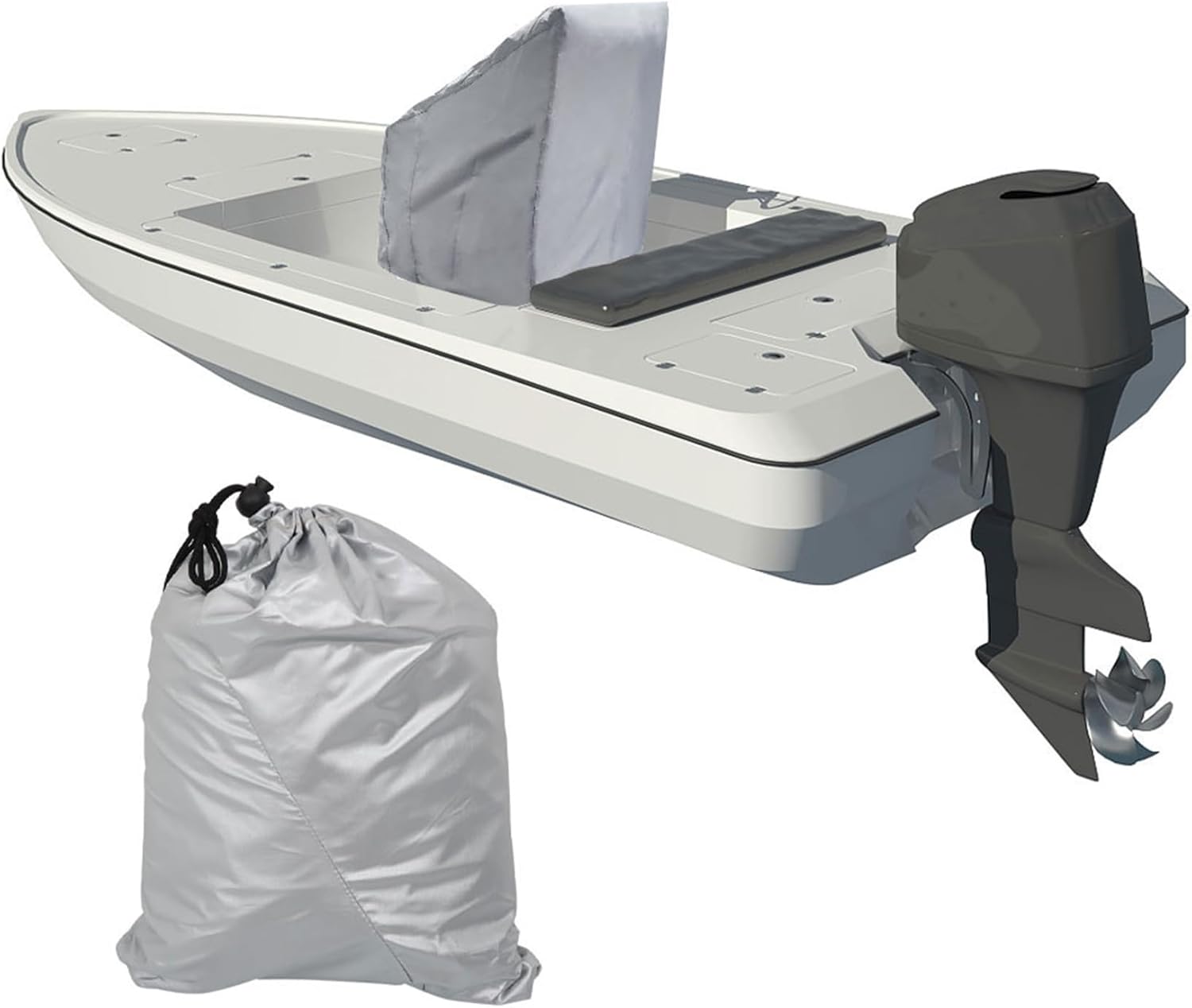 Silscvtt Grey Heavy Duty 600D Boat Center Console Cover Replacement for Carolina Skiff Boston Whaler Excel Bay Pro Wellcraft 45H x 40L x 46W