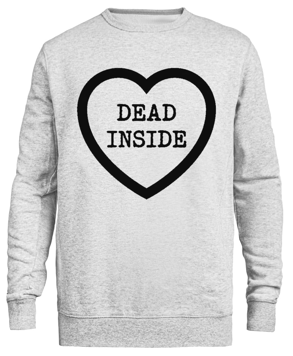 Dead Inside Felpa Unisex Grigia Girocollo Eco-Friendly