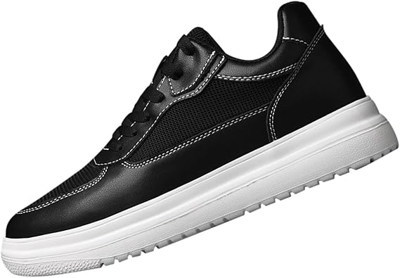 Invisible Height Boosting Shoes for Men Women 2.4/3/4 Inches Elevator Tennis Shoes Wide Lace Up Casual Walking Sneakers