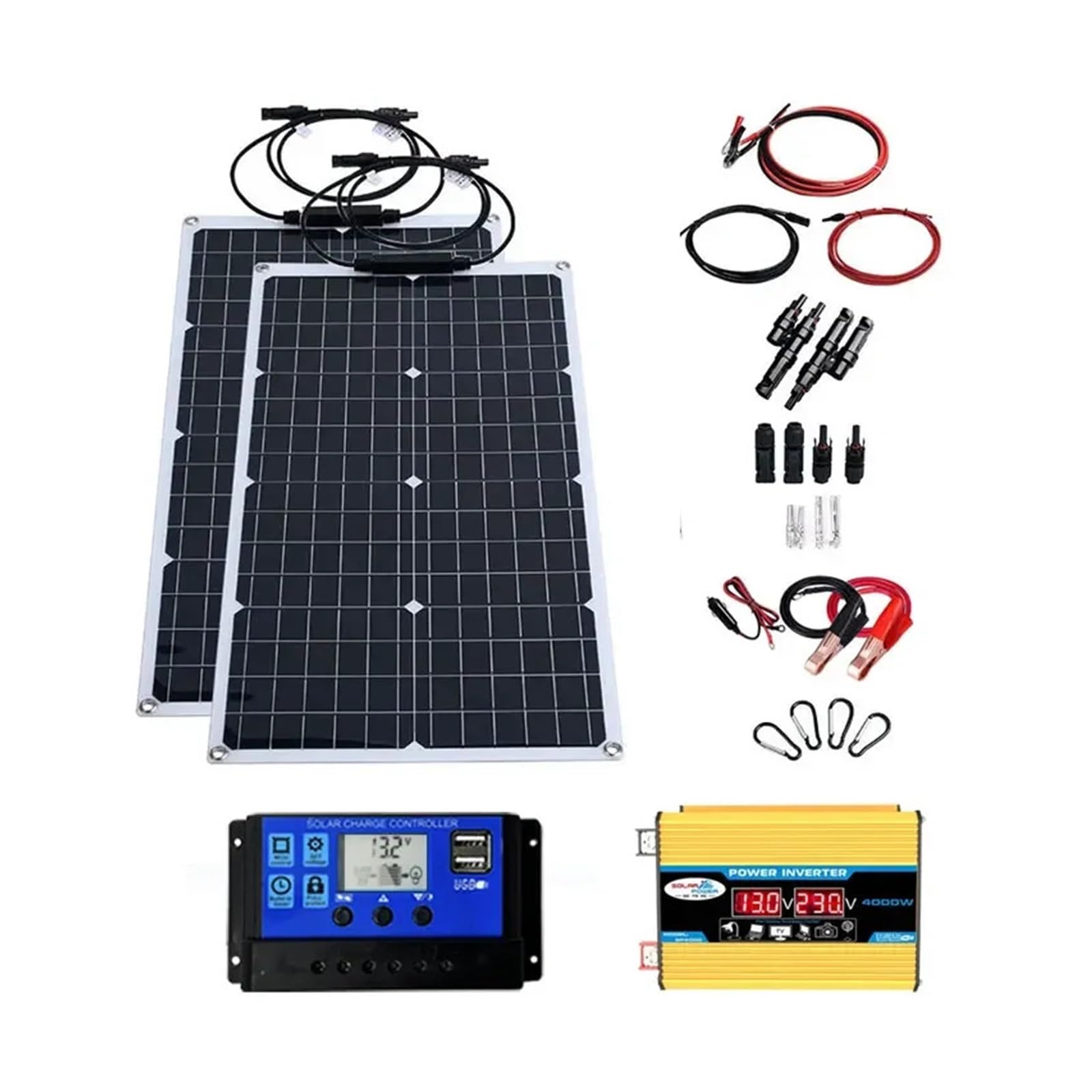 Kit Solare Flessibile 100W 12V Con Inverter