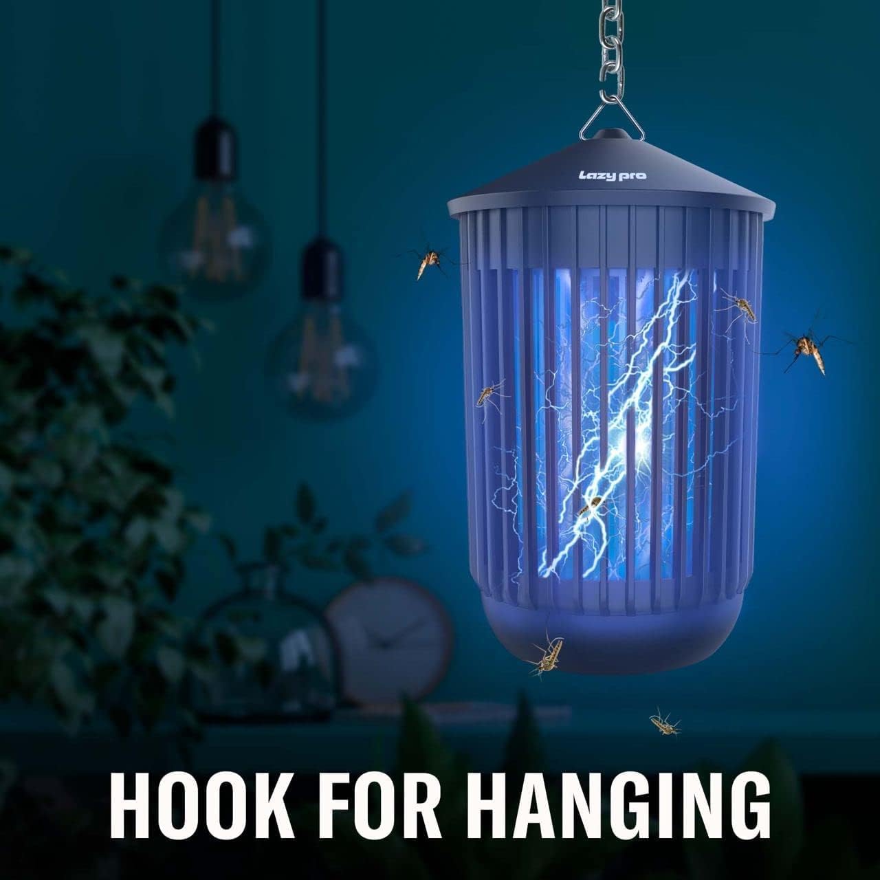 Lazy Pro New [2 in 1] Bug Zapper & Attractant - Effective 5000V Electric Mosquito Lamp 20W Zappers Killer - Electronic Light Bulb for Backyard, Patio, Home, Black : Patio, Lawn & Garden