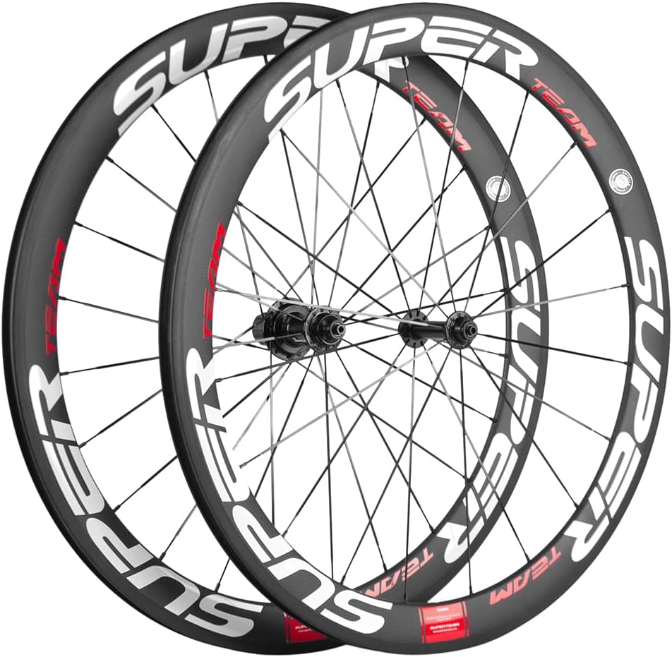 Superteam Carbon Fiber Road Bike Wheels 700C Clincher Wheelset 50mm Matte 23 Width