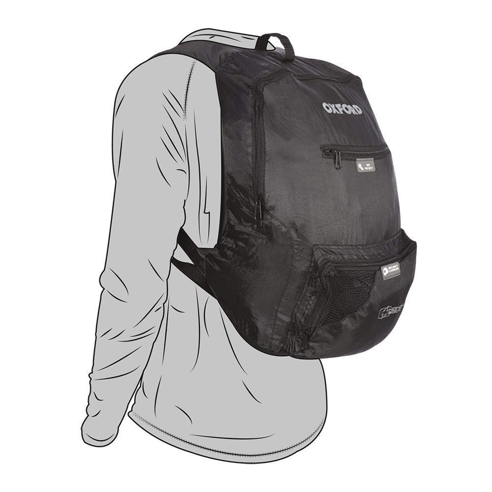 Oxford 15 Litre Fold Away Back Pack Handy Sack, Black
