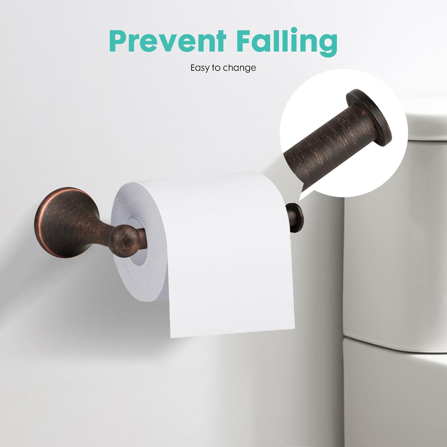 Oil Rubbed Bronze Toilet Paper Holder Antique Wall Mount,Towel Ring Bronze,Toilet Tissue Roll Holder and Hand Towel Holder Set for Bathroom, RV, Bathroom Hardware Accessories Set Bronze