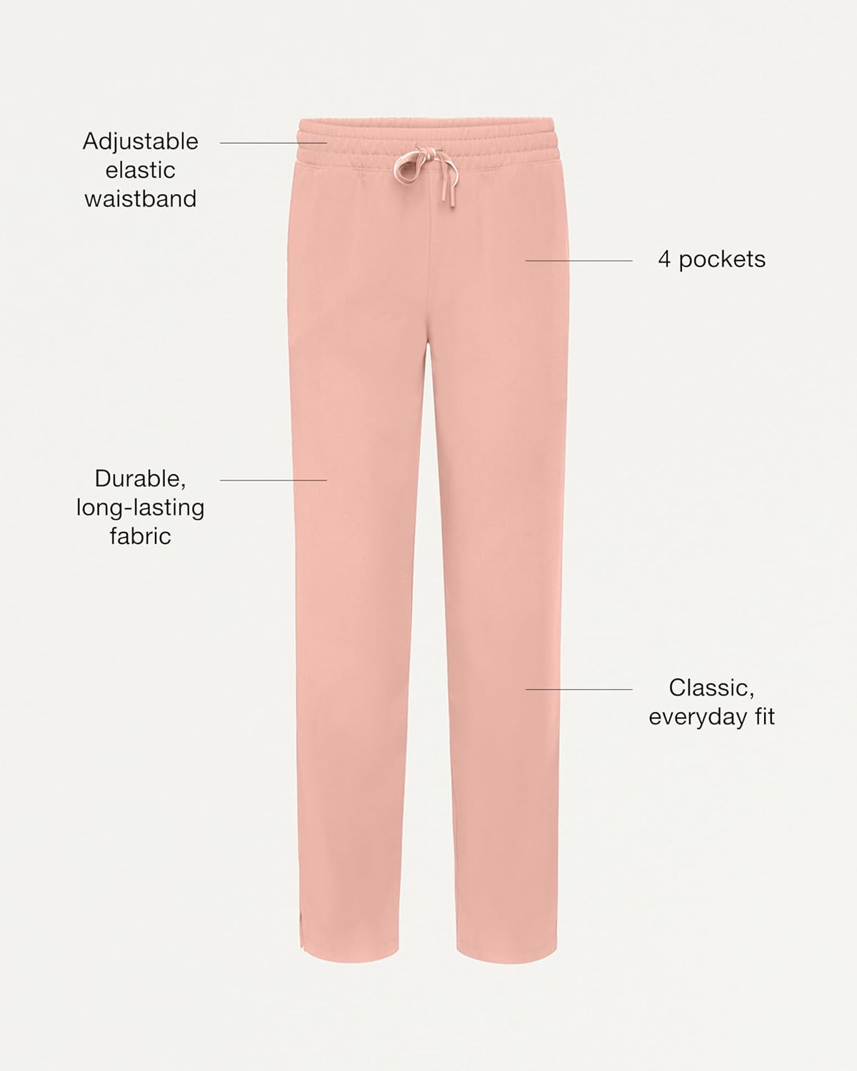 JAANUU UltraLAST Essential Performance Women’s 6-Pocket Scrub Set – 4-Way Stretch, Adjustable Waist, Top & Pants