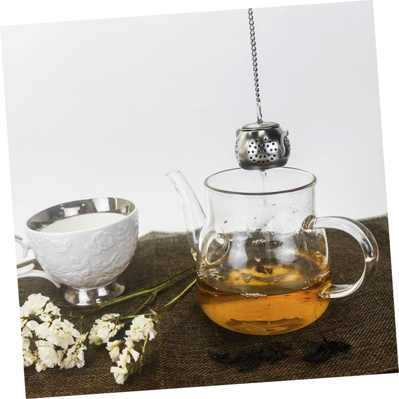 PRETYZOOM 12sets Stainless Steel Tea Filters Ultra-fine Mesh Teapot Strainers for Loose Leaf Tea for Straining and Filtering Essential Teaware