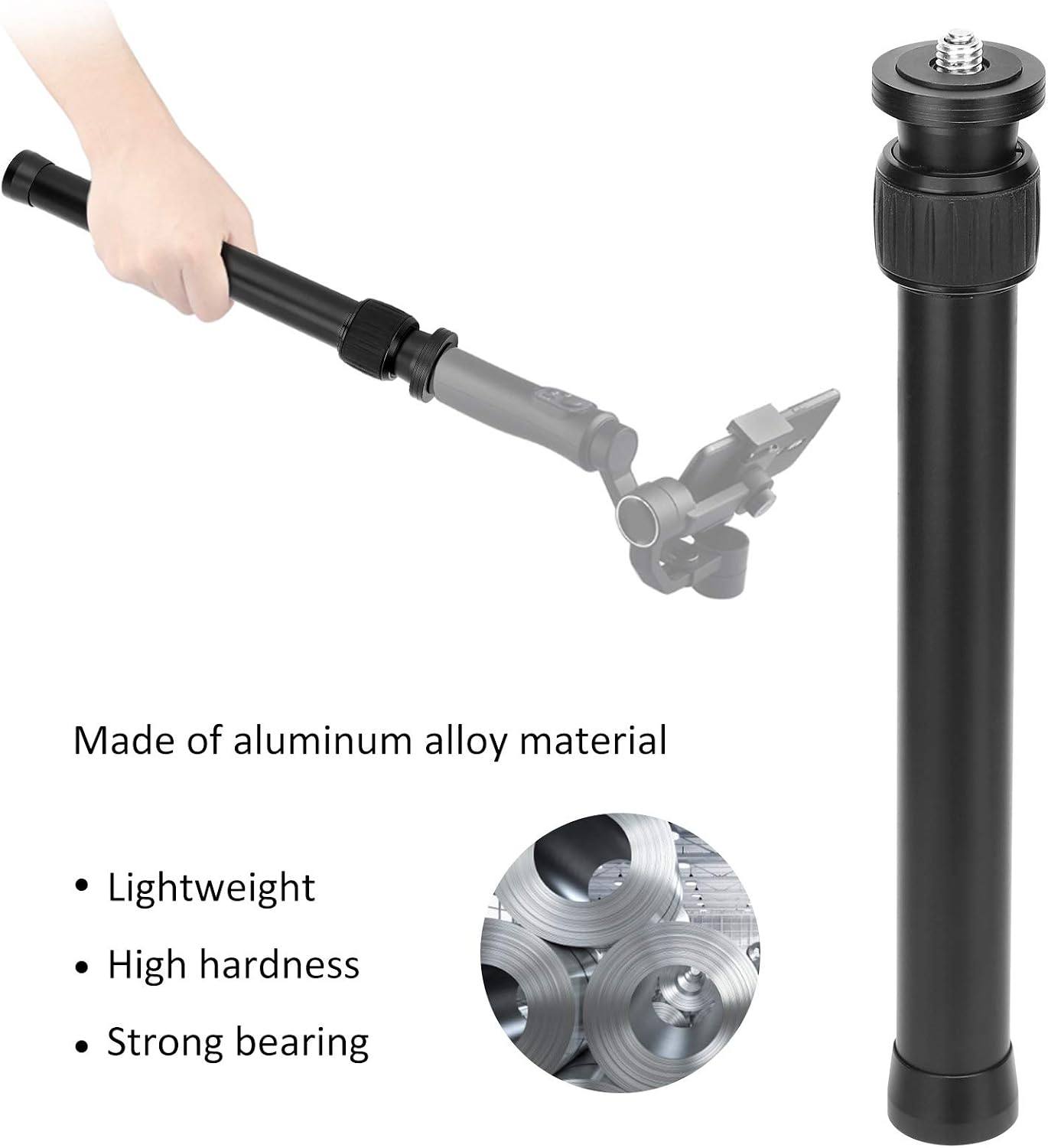 Universal Aluminum Alloy Adjustable Tripod Stand Extension Stick Telescopic Rod for Gimbal Tripod CameraExtension Rod