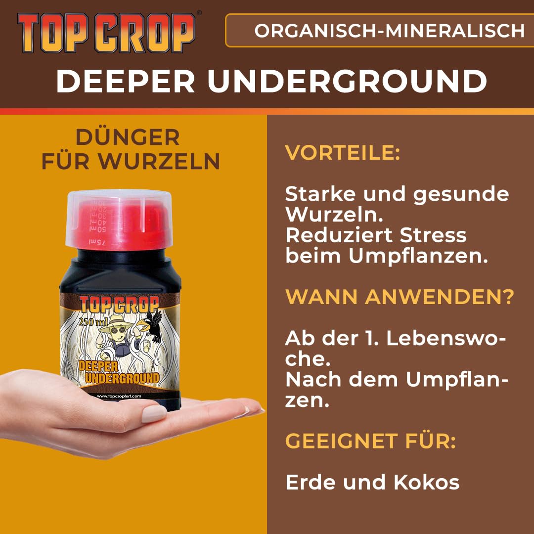 Deeper Underground 1 L – Estimulador de Raíces para Plantas Saludables – Favorece el Desarrollo Radicular y el Crecimiento Vegetativo – Uso en Jardinería Orgánica