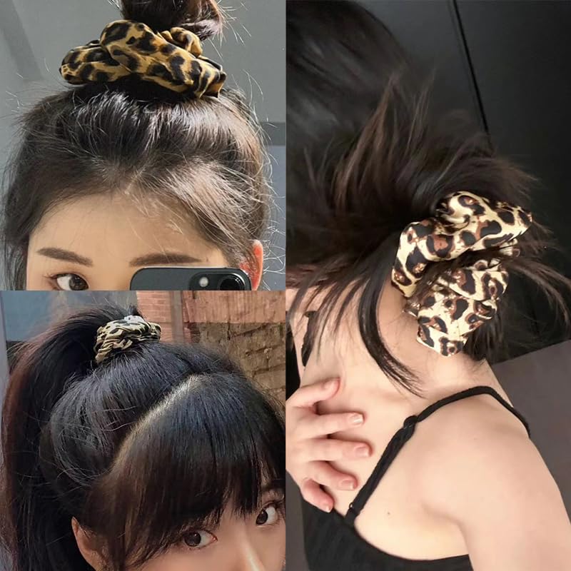 Amazon.com : Leopard Cheetah Hair Ties Scrunchies for Womens  display picture 3