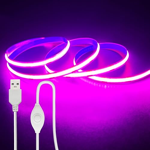 Miniatura 13 de Tira de luces LED de 5 V, tira de luz LED USB blanca, tira de luz LED de mazorca regulable de 3.28 pies, tira LED corta de alto brillo para vitrina,