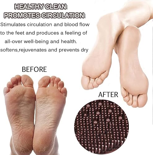 Miniatura 5 de mwellewm Limpiador de pies de ducha para suelo de ducha, tapete de acupresión con ventosas antideslizantes, mejora la circulación, exfoliación,