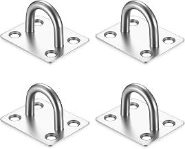 Set of 4 Stainless Steel Eye Plates, Eye Plate with Eyelet, Stainless Steel Cover Plate, Eye Plates, Wall Eyelets, Ceiling Hooks, Awning Ceiling Mounting & Wall Mounting