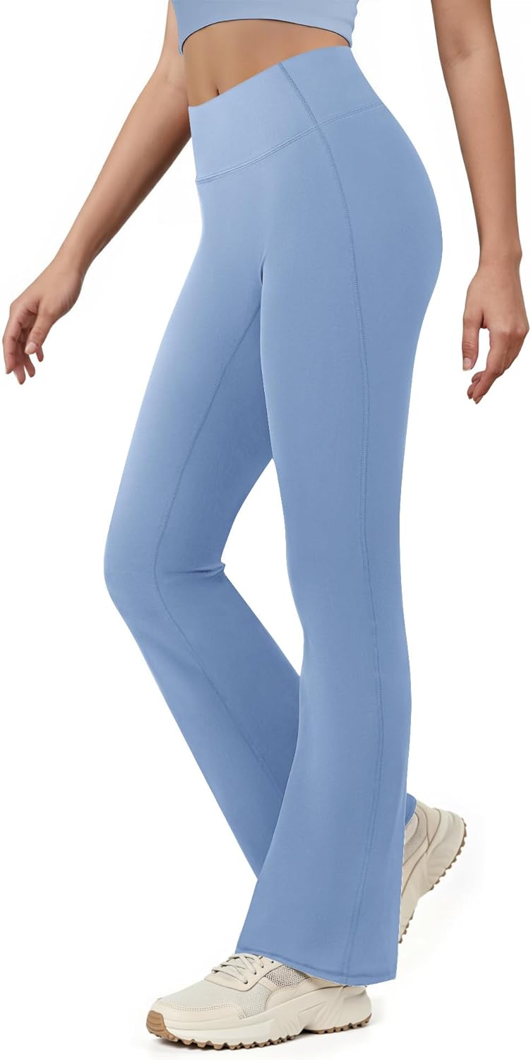 Yoga Pants for Women High Waisted Flare Leggings Bell Bottom Leggings Front Seamless Flared Workout Pants Tummy Control