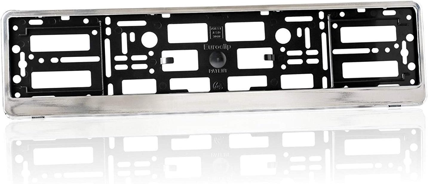 2x CHROME effect Number Plate Surrounds Holder Frame ABS PC plastic