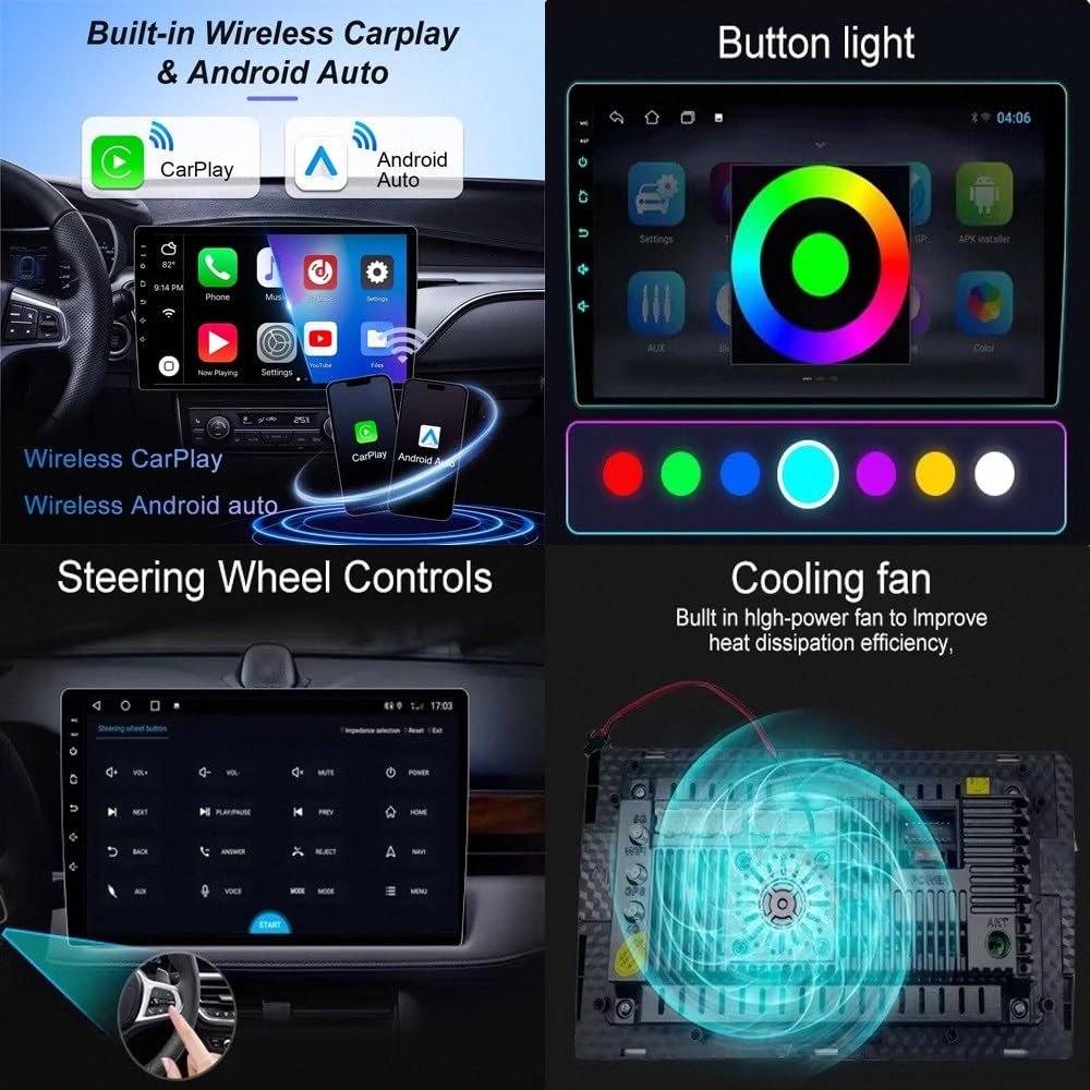 Autoradio Car Navigation per Skoda Yeti 5L 2009-2014 Wireless Carplay Android Auto Stereo Auto Bluetooth Ips con Pantalla Táctil con Gps, 8 Nucleo 8G+256G