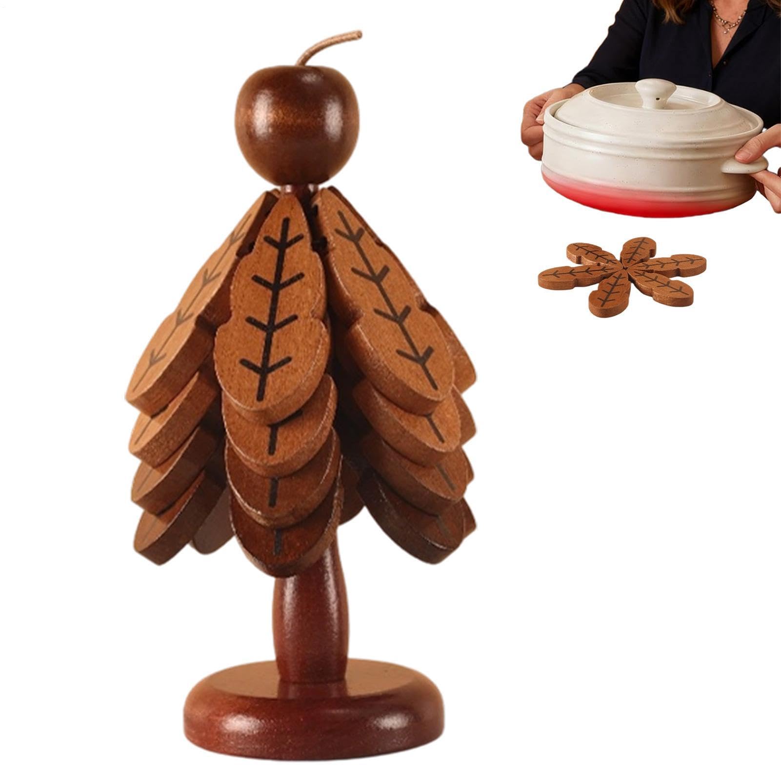 Salvamanteles de Madera para Platos Calientes Posavasos Navideño Aislante | Set De Posavasos Árbol Para Encimeras Vidrio Platos Calientes Ollas Sartenes Teteras Bebidas