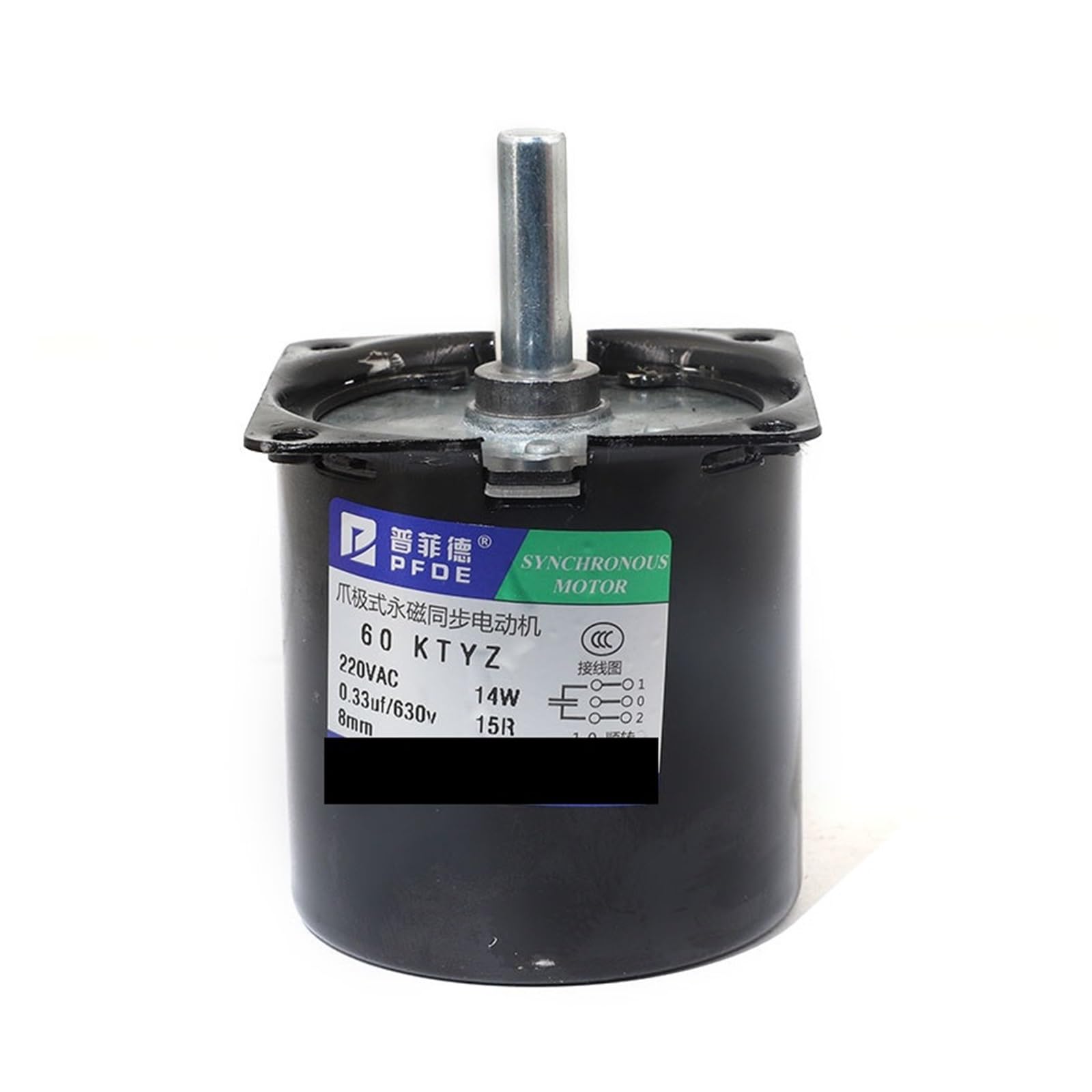 Silnik synchroniczny ACMotor 220V14W 60KTYZ stały magnetyczny silnik synchronizacji wał centralny 8 mm 2,5/5/10/15 obr./min z uchwytem elektrycznym (30 obr./min)