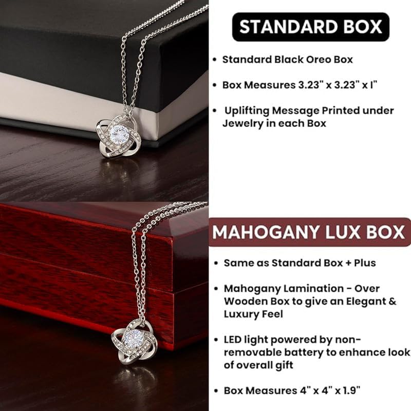 To My Daughter Necklace from Dad, Sentimental Father to Daughter Gift with Message Card, Love Knot Jewelry for Daughter Birthday, Graduation, Wedding, Christmas, Gift Box Included - Image 3