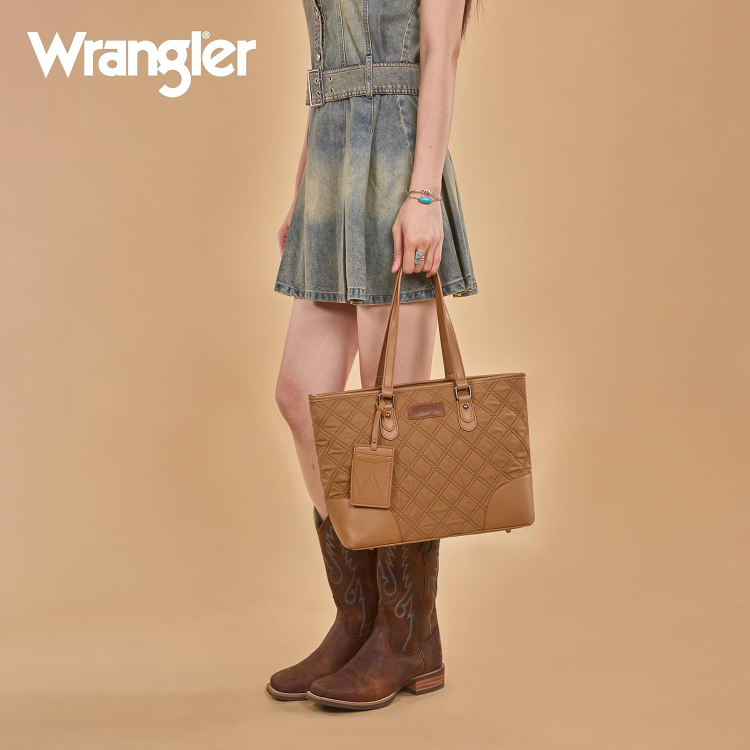 Wrangler Puffer Tote Bags for Women Medium Quilted Shoulder Bag for Work School Lifestyle Purse - Image 2
