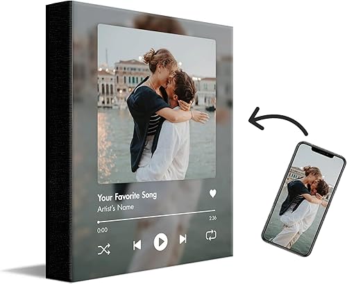 Personal-Prints Canción y foto personalizada hecha en Estados Unidos Fotos y canciones personalizadas Regalo de aniversario, boda, día de San