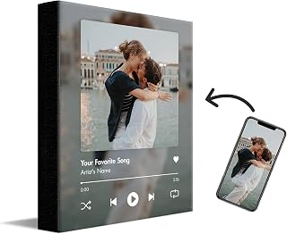 Personal-Prints CUSTOM SONG | Custom Song Title and Photo Wedding Wall Art Gift | Personalized Photos & Song | Anniversary, Wedding, Valentine's Day Gift (11"x14" Stretched Canvas)