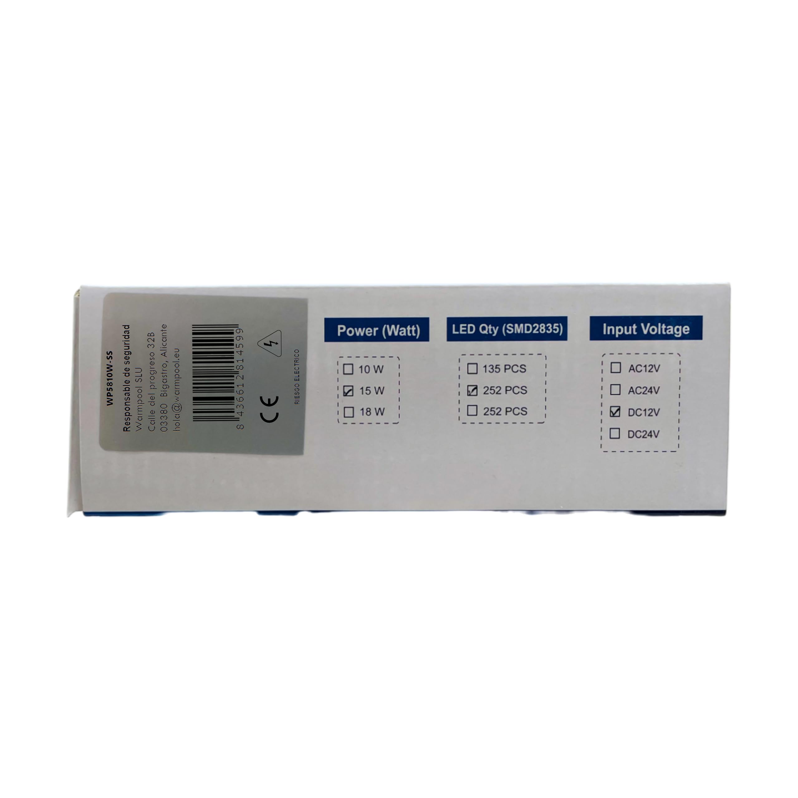 SWIMHOME Warmpool Foco LED Mini para Piscina Extraplano Acero Inoxidable Blanco Frío 6000K IP68 Resina Ø16cm 10W 12V AC