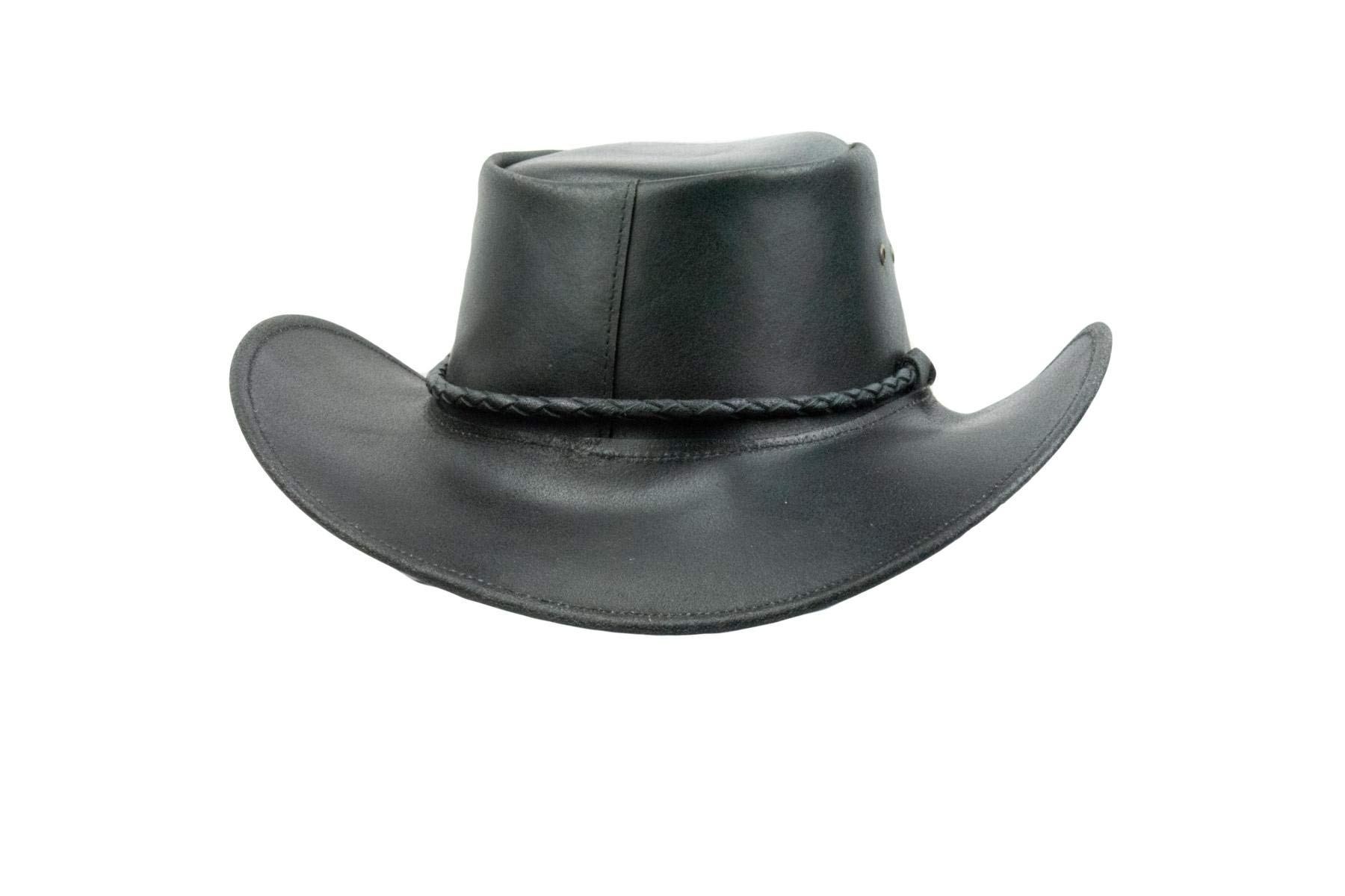 Black Jungle Kimbolton - Chapeau de Cowboy en Cuir - Chapeau de Western - Chapeau Australien