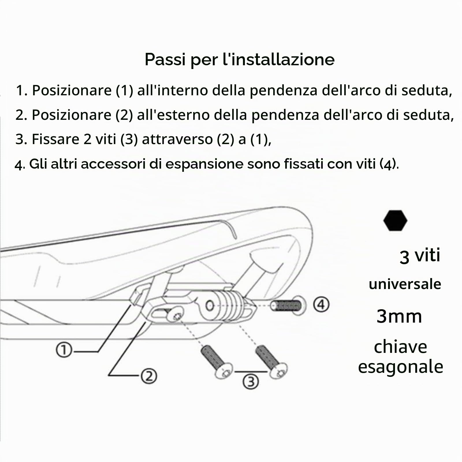 HUAYUWA Supporto per sellino da bicicletta, per Garmin Varia Rearview Radar/RTL510/Edge 520/Edge 820/Edge 1030 Accessori