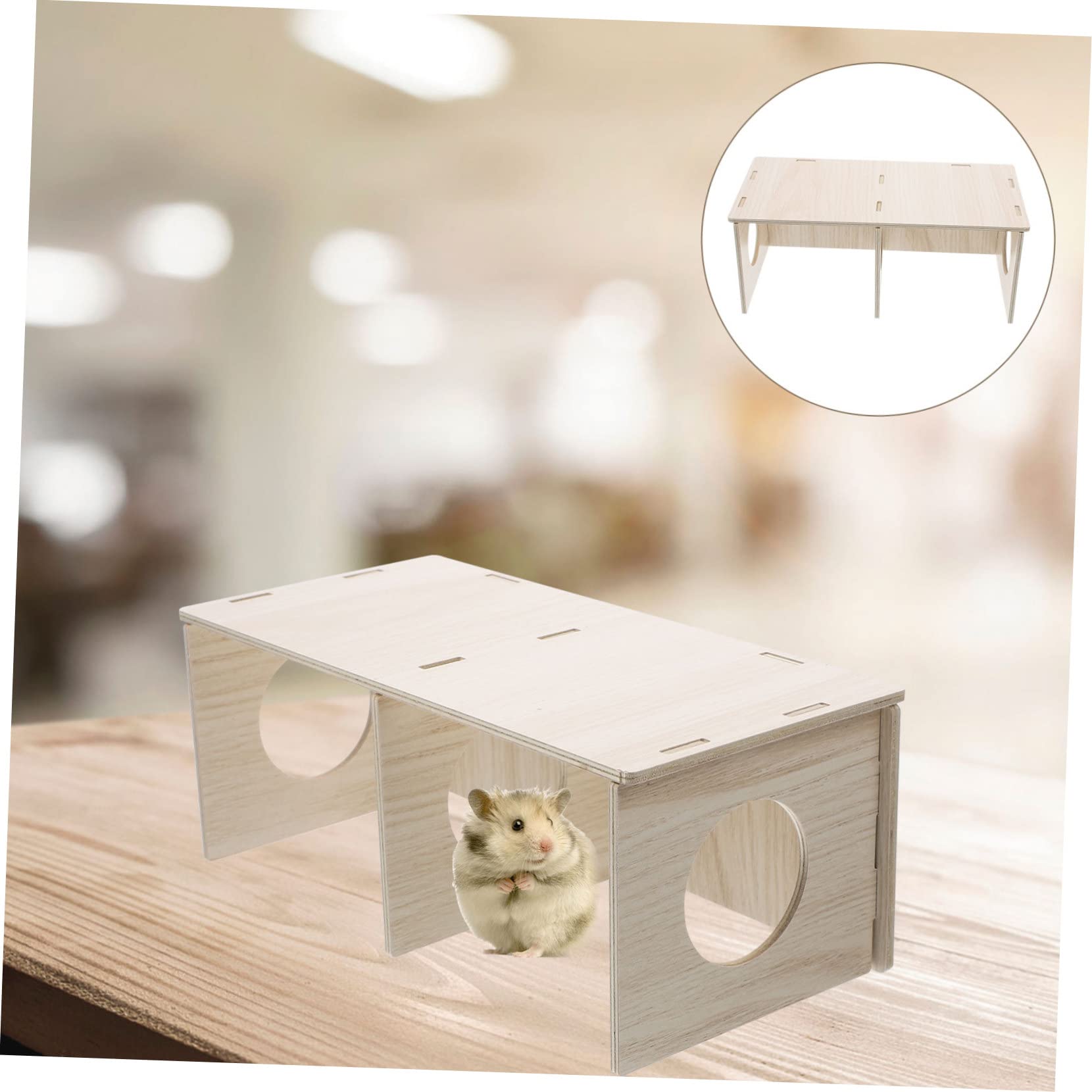 TOYANDONA 2 Stück Hamsterhaus aus Massivem Holz Mittlere Lustiges Versteck für Hamster und Meerschweinchen Sicherer Nager Unterschlupf Langlebiges Holzspielzeug für Kleintiere Leicht zu