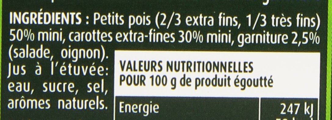 Cassegrain Guisantes de zanahoria, 706 g, 6 piezas