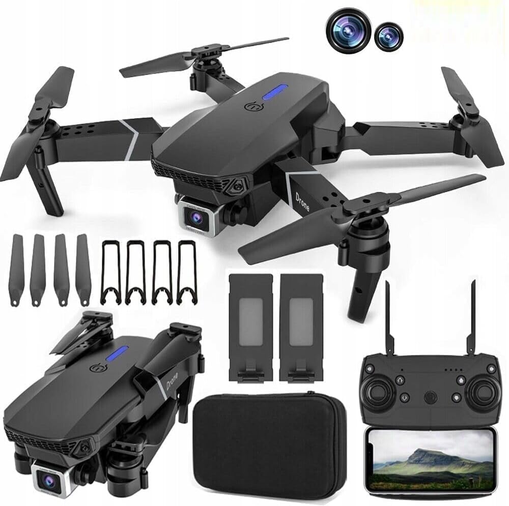 Drone with 4K Camera Foldable E99 Drone with 1080P HD FPV Live Video, Smart Gesture Selfie, Altitude Hold, One Key Take Off/Landing, 3D Flips RC Quadcopter for Kids & Adults