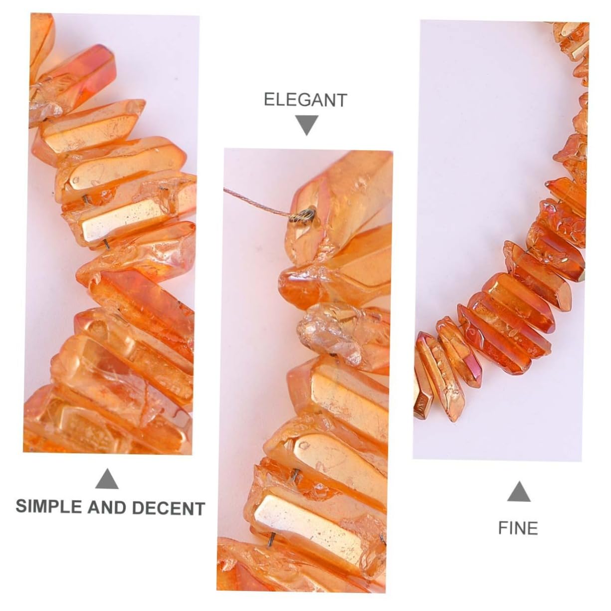 SEWACC 3ensembles Kit De Bijoux Pierre Naturelle Ensemble De Pendentifs Cristal Orange Matériel Créatif pour Boucles Oreilles Et Accessoires De Coiffure pour Femmes