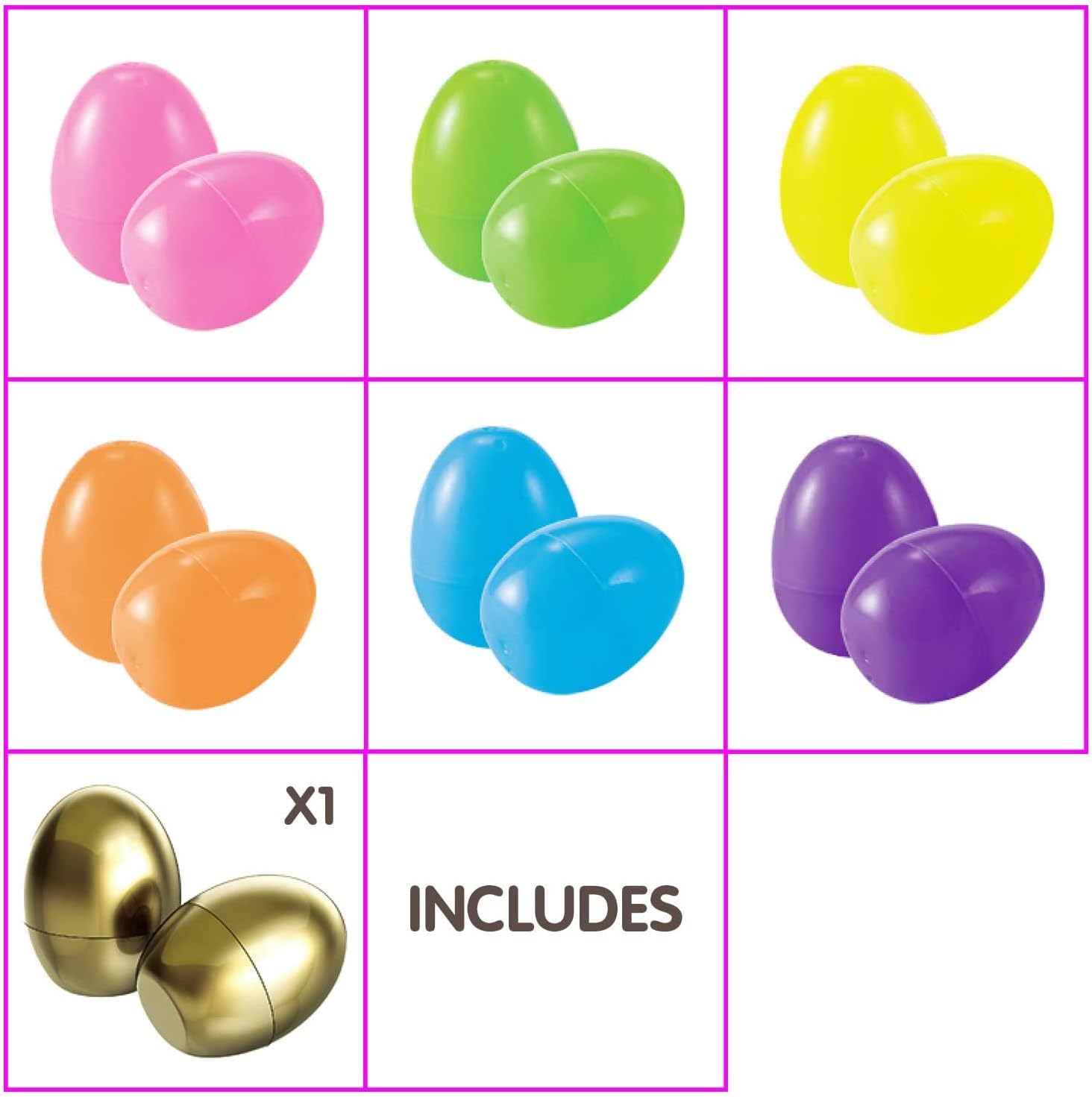 JOYIN 60 Pieces 2.3" Easter Eggs Include 1 Golden Egg for Filling Specific Treats, Easter Theme Party Favor, Easter Eggs Hunt, Basket Stuffers Filler, Classroom Prize Supplies