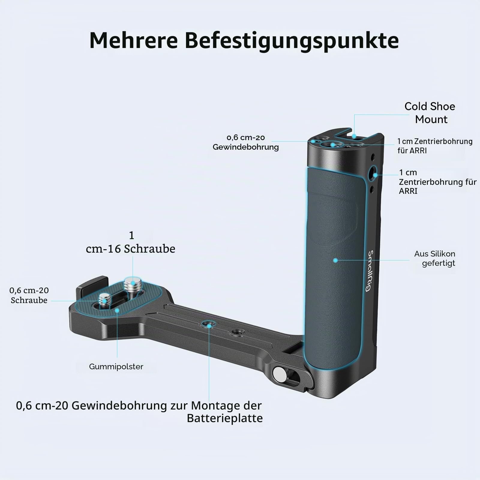 SMALLRIG Side Handle Seitengriff für DJI RS 4 Mini Ronin-S/SC / RS2 / RSC2 / RS 3 / RS 3 Pro/RS 3 Mini/RS 4 / RS 4 Pro & ZHIYUN Crane 2S / 2 / V2 & MOZA Air 2 / AirCorss 2 Kardanringe - 2786C